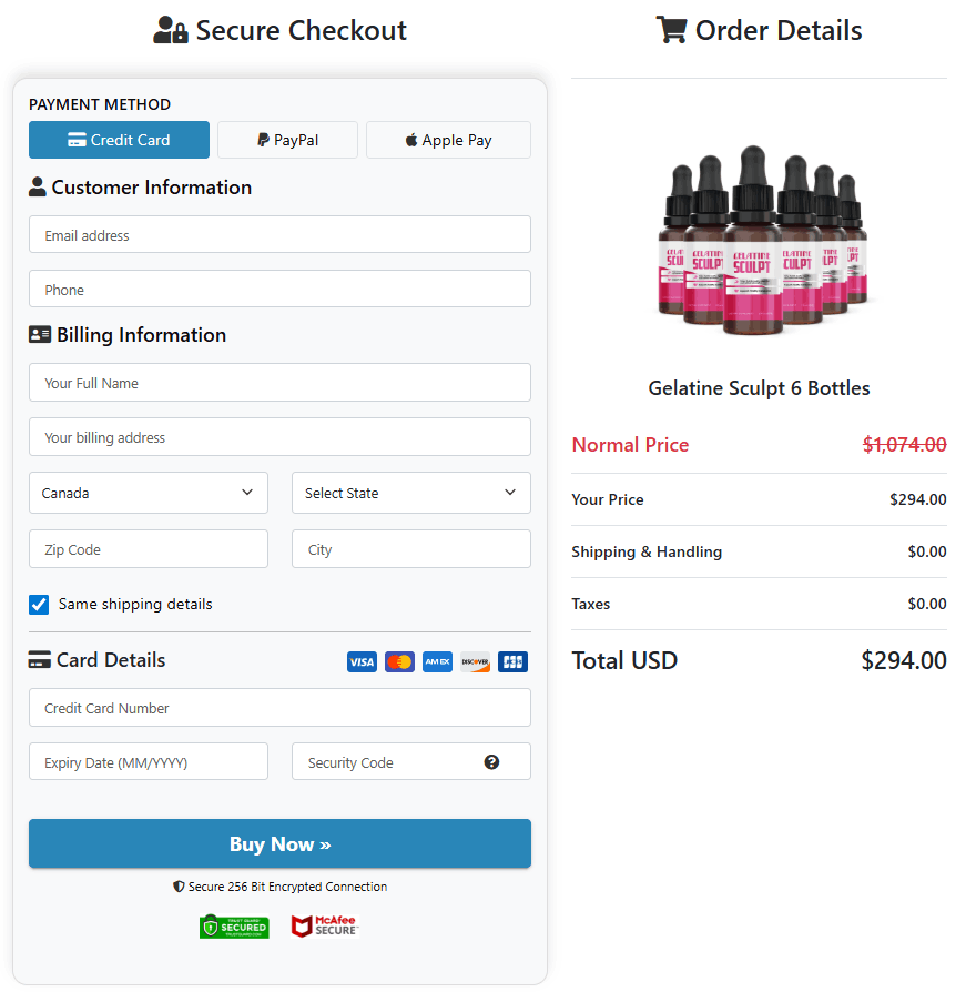 gelatinesculpt checkout